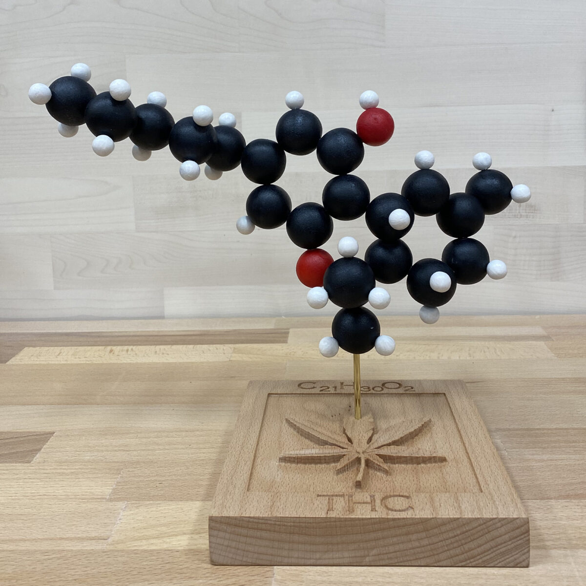 Wooden THC molecule Model