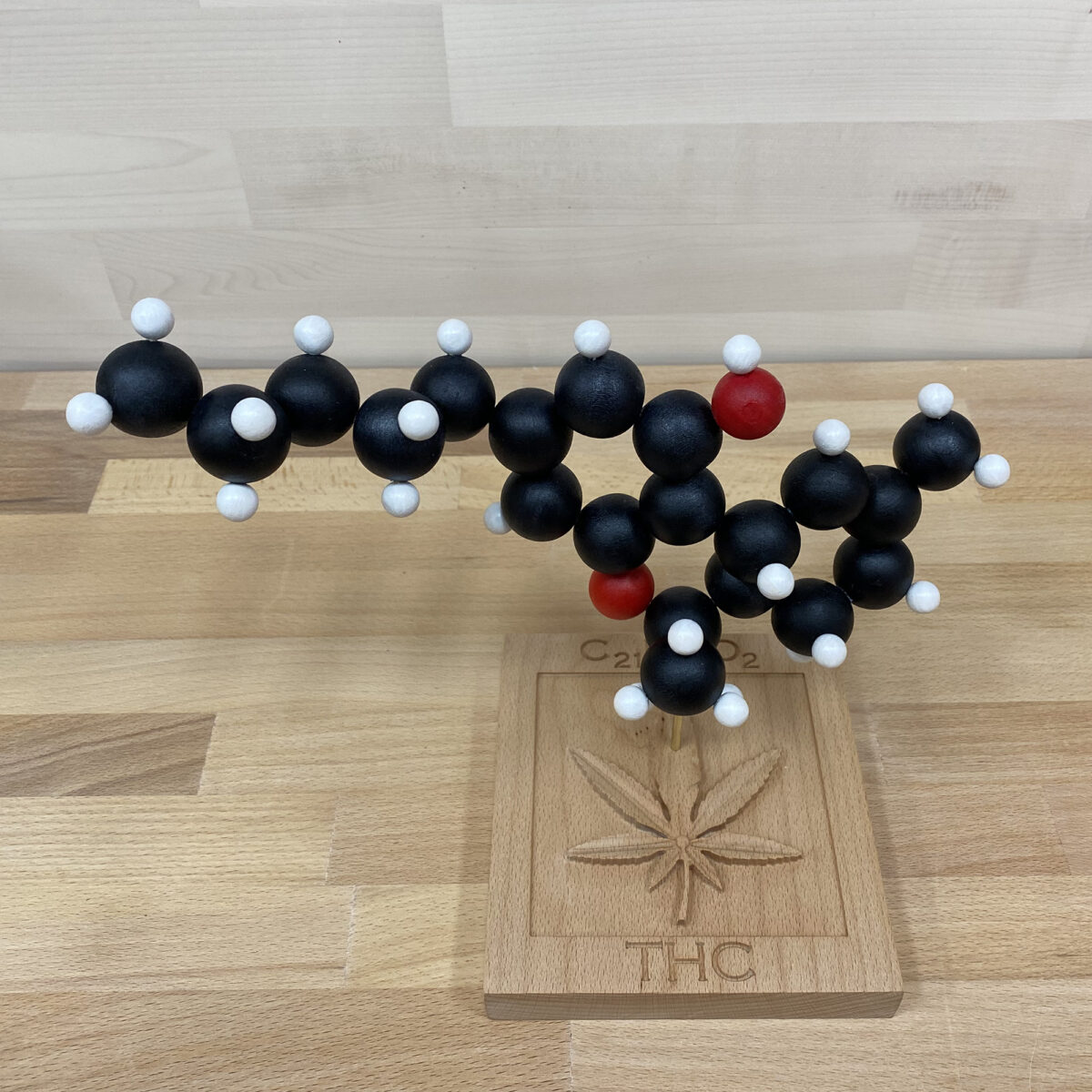 Wooden THC molecule Model